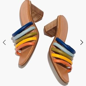 Madewell Addie high heel leather slip-on mule sandal Size 9